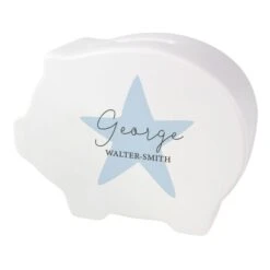 Personalised Blue Star Piggy Bank -PERSONALISE STORE p0305j06 4