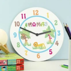 Personalised Blue Animal Alphabet Clock 8 Personalised Blue Animal Alphabet Clock -PERSONALISE STORE p0306h91 3