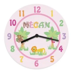 Personalised Pink Animal Alphabet Clock -PERSONALISE STORE p0306h92 4