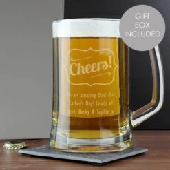 Personalised Cheers Glass Pint Stern Tankard