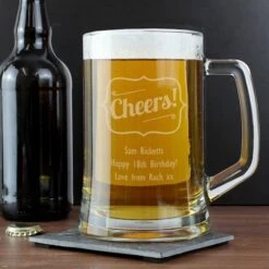 Personalised Cheers Glass Pint Stern Tankard -PERSONALISE STORE p0307g76 2
