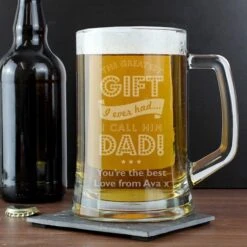 Personalised Greatest Dad Glass Pint Stern Tankard -PERSONALISE STORE p0307g82 4