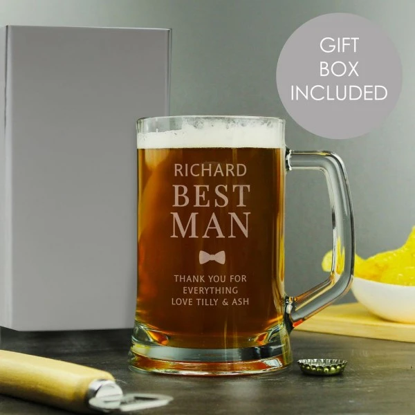 Personalised Best Man Pint Stern Tankard 1 Personalised Best Man Pint Stern Tankard