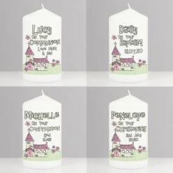 Personalised Pink Church Pillar Candle -PERSONALISE STORE p0409a48 2