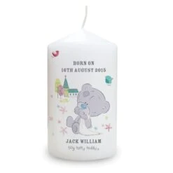 Personalised Tiny Tatty Teddy Christening Pillar Candle -PERSONALISE STORE p0409c79 2