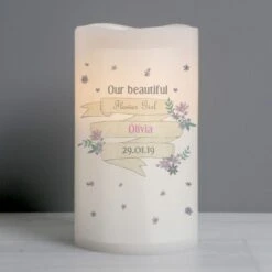 Personalised Garden Bloom LED Candle -PERSONALISE STORE p0409c82 2