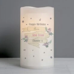 Personalised Garden Bloom LED Candle -PERSONALISE STORE p0409c82 4