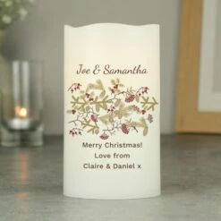Personalised Christmas Floral LED Candle -PERSONALISE STORE p0409c91 3