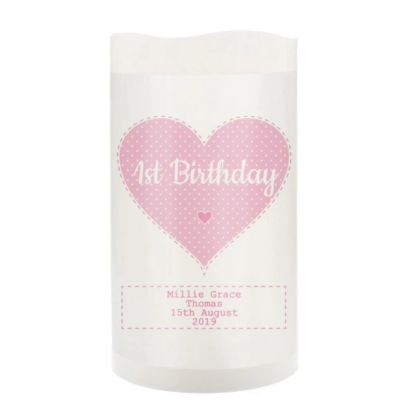 Personalised Stitch & Dot Baby Girl Night Light LED Candle 6 Personalised Stitch & Dot Baby Girl Night Light LED Candle - Image 6