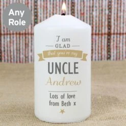 Personalised I Am Glad... Pillar Candle -PERSONALISE STORE p0409d25 2