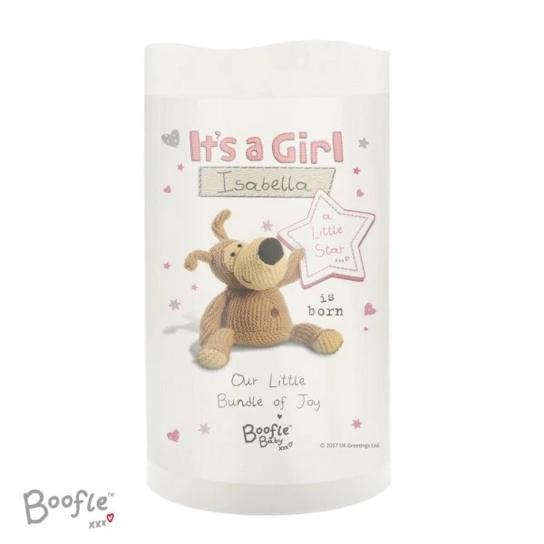 Personalised Boofle It's A Girl Nightlight LED Candle 2 Personalised Boofle It's A Girl Nightlight LED Candle - Image 2