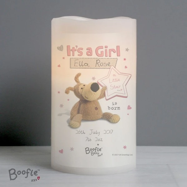 Personalised Boofle It's A Girl Nightlight LED Candle 3 Personalised Boofle It's A Girl Nightlight LED Candle - Image 3