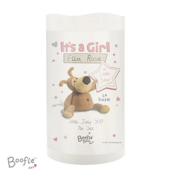 Personalised Boofle It's A Girl Nightlight LED Candle 4 Personalised Boofle It's A Girl Nightlight LED Candle - Image 4