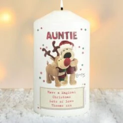 Personalised Boofle Christmas Reindeer Pillar Candle -PERSONALISE STORE p0409d33 2