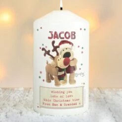 Personalised Boofle Christmas Reindeer Pillar Candle -PERSONALISE STORE p0409d33 3