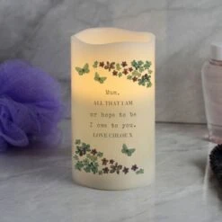 Personalised Forget Me Not LED Candle -PERSONALISE STORE p0409d36 2