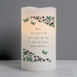 Personalised Forget Me Not LED Candle -PERSONALISE STORE p0409d36 3