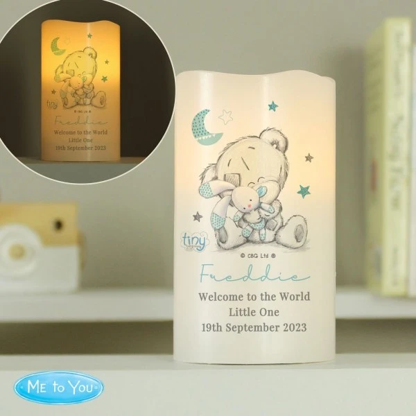 Personalised Tiny Tatty Teddy Blue Nightlight LED Candle 4 Personalised Tiny Tatty Teddy Blue Nightlight LED Candle - Image 4