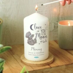 Personalised Me To You "Love You To The Moon And Back" Pillar Candle -PERSONALISE STORE p0409d48 2