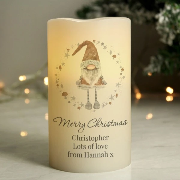 Personalised Christmas Gonk LED Candle 1 Personalised Christmas Gonk LED Candle