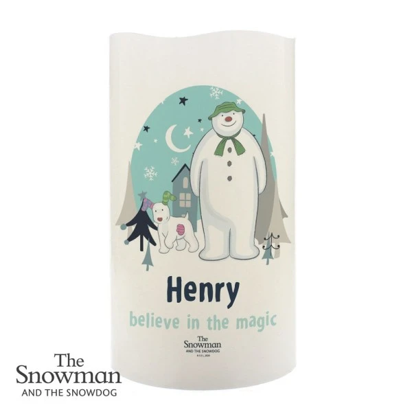 Personalised The Snowman And The Snowdog LED Candle 5 Personalised The Snowman And The Snowdog LED Candle - Image 5