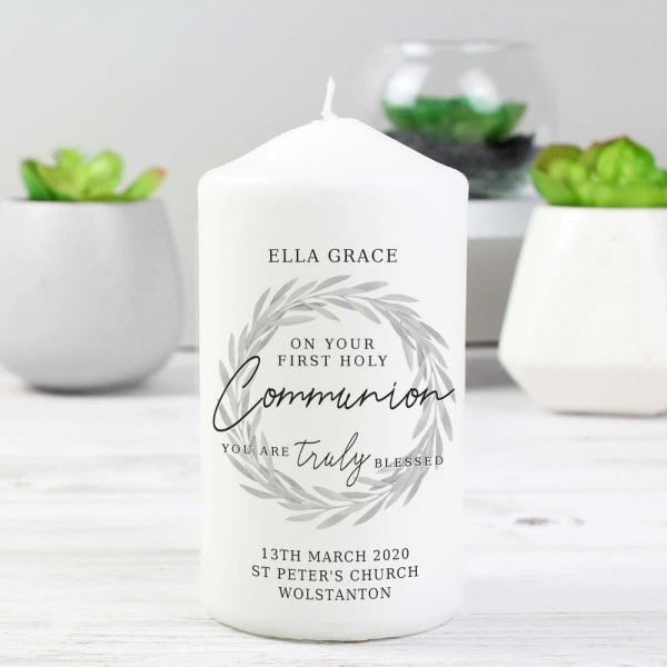 Personalised "Truly Blessed" First Holy Communion Pillar Candle 3 Personalised "Truly Blessed" First Holy Communion Pillar Candle - Image 3