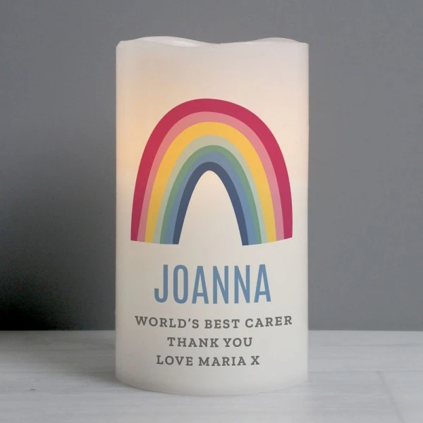 Personalised Rainbow LED Candle 1 Personalised Rainbow LED Candle
