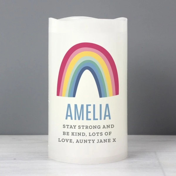 Personalised Rainbow LED Candle 4 Personalised Rainbow LED Candle - Image 4