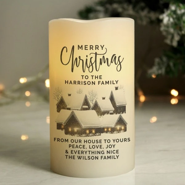 Personalised Christmas Town LED Candle 3 Personalised Christmas Town LED Candle - Image 3