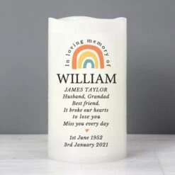Personalised In Loving Memory Rainbow LED Candle -PERSONALISE STORE p0409d92 3
