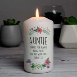 Personalised Floral Pillar Candle 9 Personalised Floral Pillar Candle -PERSONALISE STORE p0409d97 2