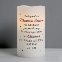 Personalised Christmas Season Memorial LED Candle -PERSONALISE STORE p0409e07 2