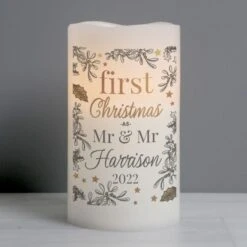 Personalised First Christmas LED Candle -PERSONALISE STORE p0409e08 2