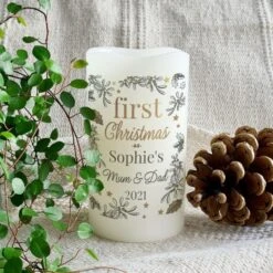 Personalised First Christmas LED Candle -PERSONALISE STORE p0409e08 3