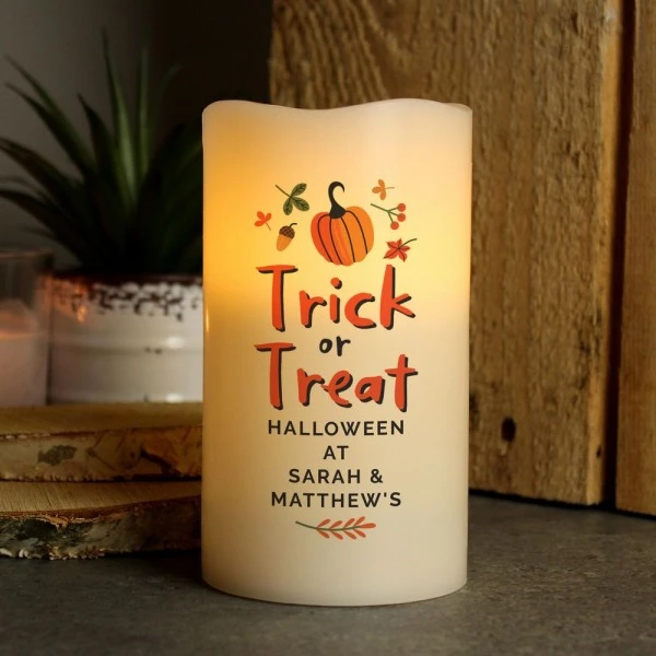 Personalised Trick Or Treat LED Candle 1 Personalised Trick Or Treat LED Candle