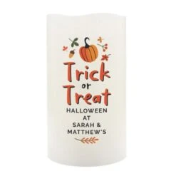 Personalised Trick Or Treat LED Candle 10 Personalised Trick Or Treat LED Candle -PERSONALISE STORE p0409e11 4