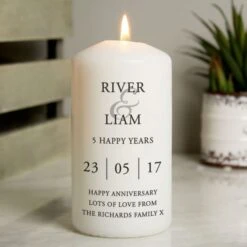 Personalised Couples Pillar Candle 7 Personalised Couples Pillar Candle -PERSONALISE STORE p0409e22 2