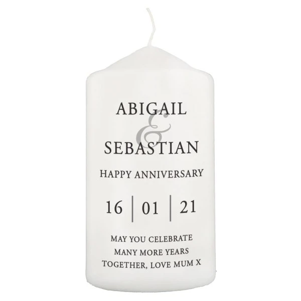 Personalised Couples Pillar Candle 5 Personalised Couples Pillar Candle - Image 5
