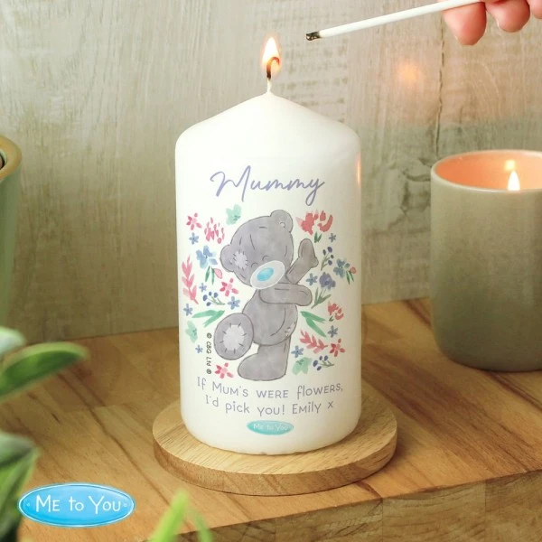 Personalised Me To You Floral Pillar Candle 2 Personalised Me To You Floral Pillar Candle - Image 2