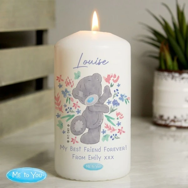 Personalised Me To You Floral Pillar Candle 3 Personalised Me To You Floral Pillar Candle - Image 3