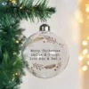 Personalised Gold Wreath Glass Bauble