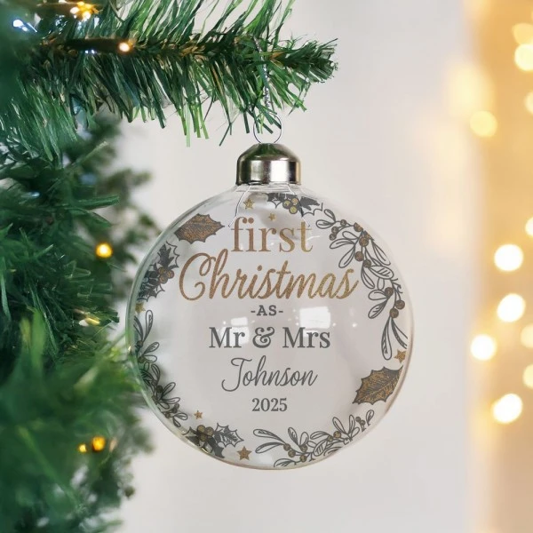 Personalised First Christmas As... Glass Bauble 1 Personalised First Christmas As... Glass Bauble