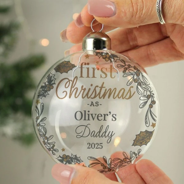 Personalised First Christmas As... Glass Bauble 2 Personalised First Christmas As... Glass Bauble - Image 2