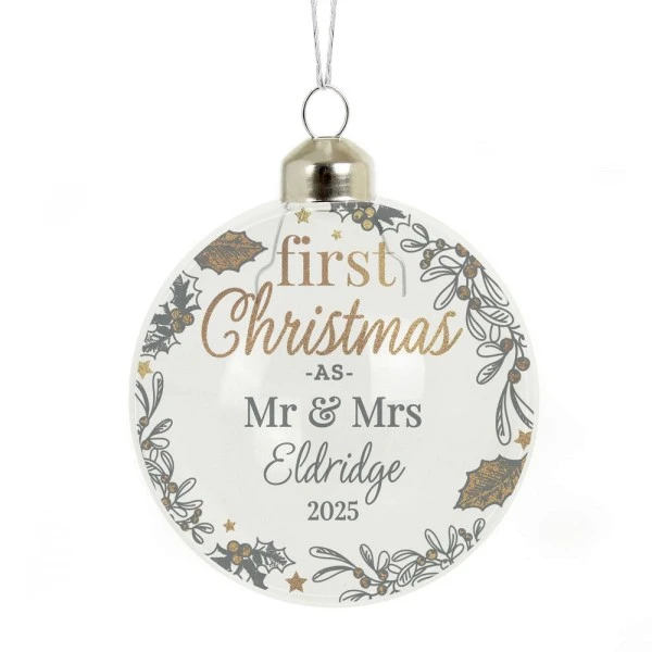 Personalised First Christmas As... Glass Bauble 4 Personalised First Christmas As... Glass Bauble - Image 4
