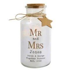 Personalised Mr & Mrs LED Glass Jar 7 Personalised Mr & Mrs LED Glass Jar -PERSONALISE STORE p050721 3