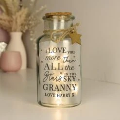 Personalised I Love You More... LED Glass Jar -PERSONALISE STORE p050723 2