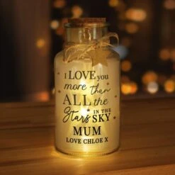 Personalised I Love You More... LED Glass Jar -PERSONALISE STORE p050723 3