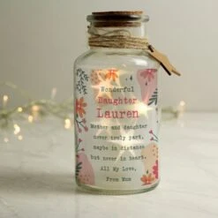Personalised Floral LED Glass Jar 8 Personalised Floral LED Glass Jar -PERSONALISE STORE p050724 2