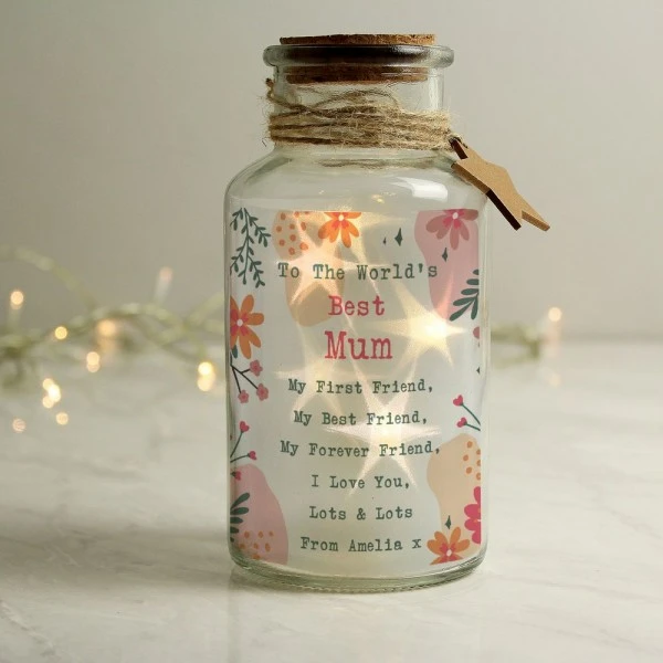 Personalised Floral LED Glass Jar 4 Personalised Floral LED Glass Jar - Image 4