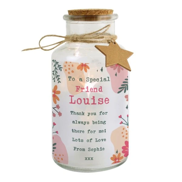 Personalised Floral LED Glass Jar 5 Personalised Floral LED Glass Jar - Image 5